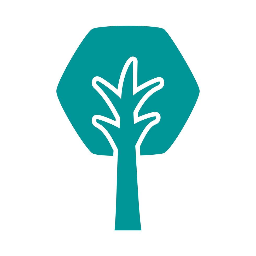 tree plant forest silhouette style icon vector