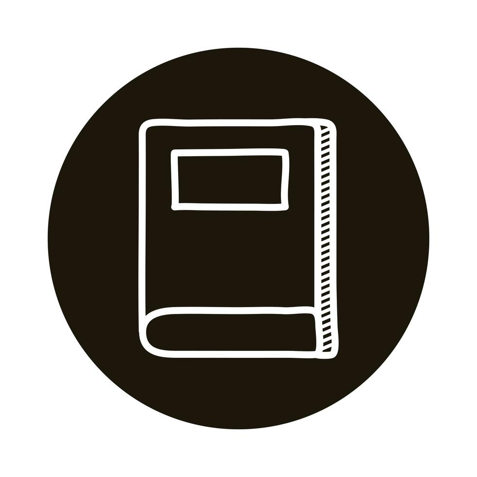 text book doodle block style icon vector