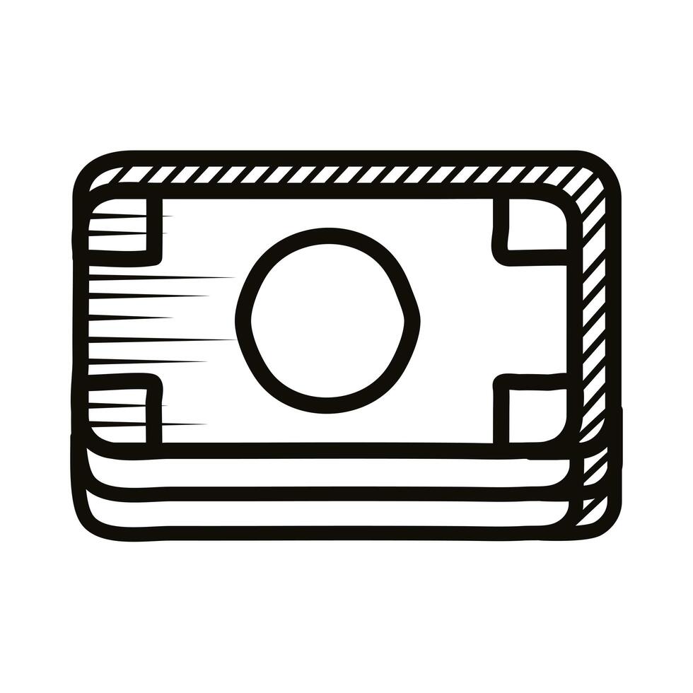 credit card doodle line style icon vector