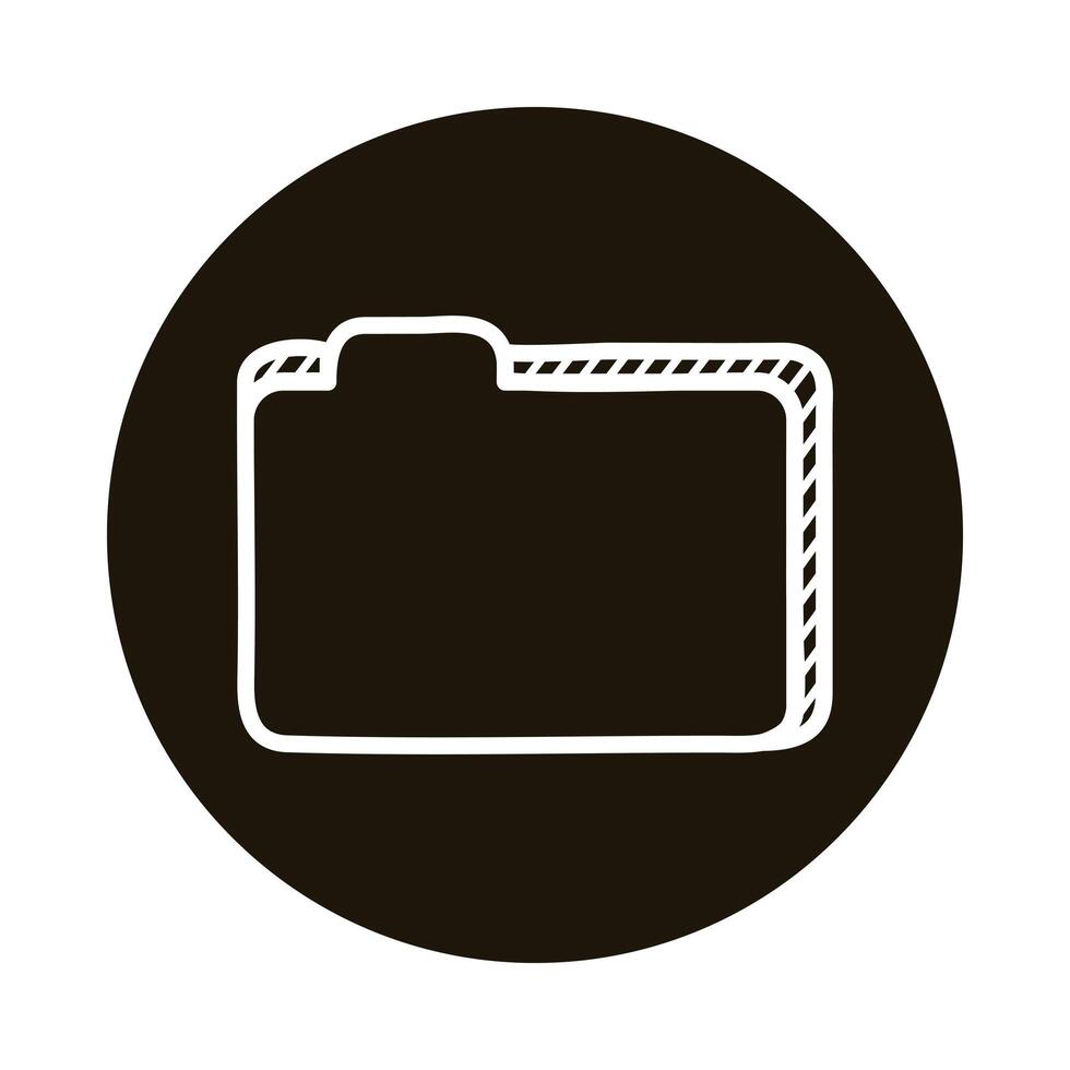 folder document doodle block style icon vector