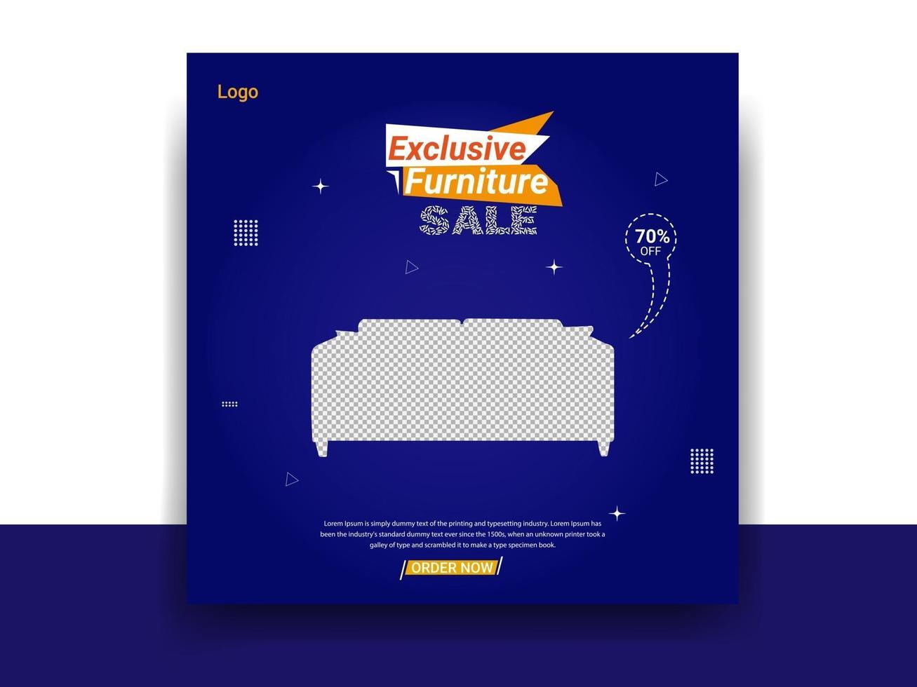 Social Media Post Sale Banner and Furniture Business web banner template Design vector