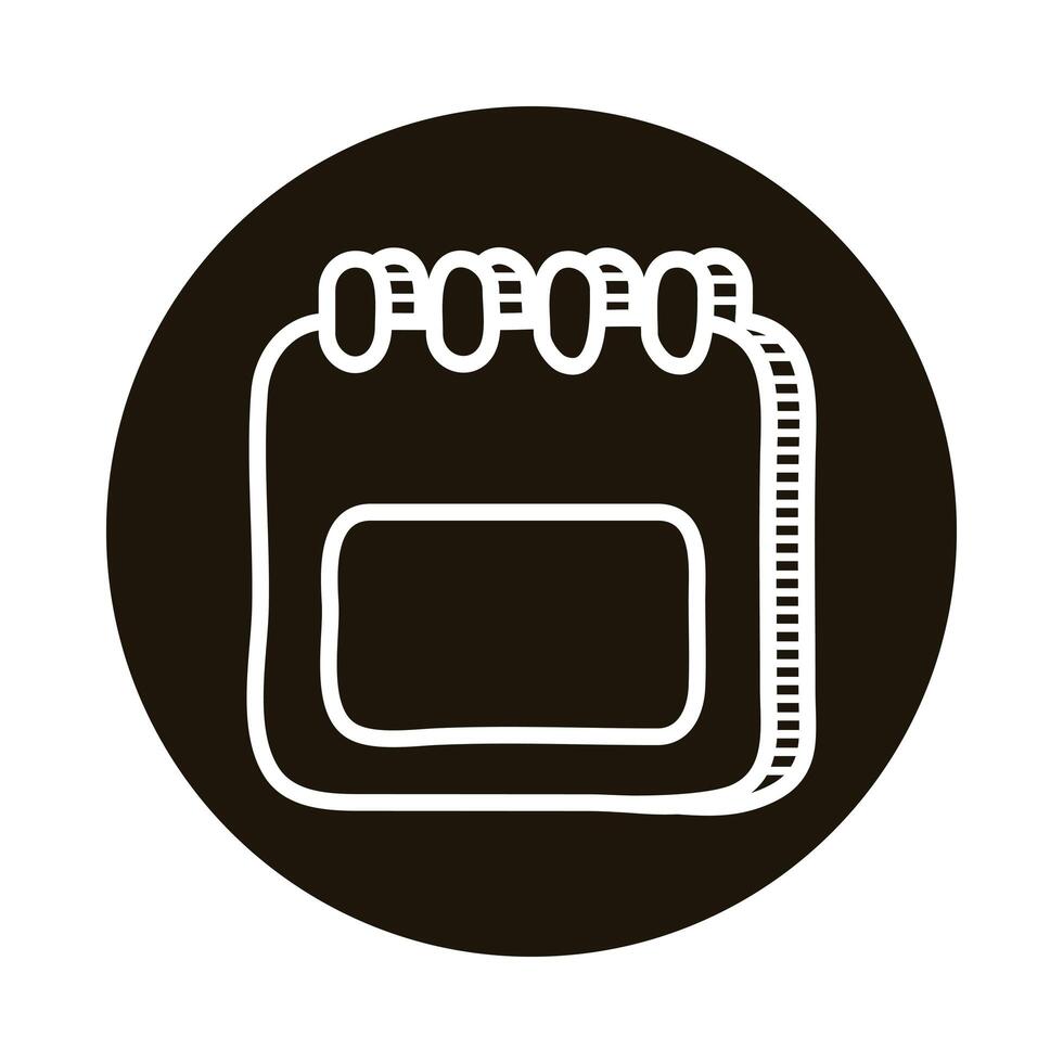 calendar reminder doodle block style icon vector