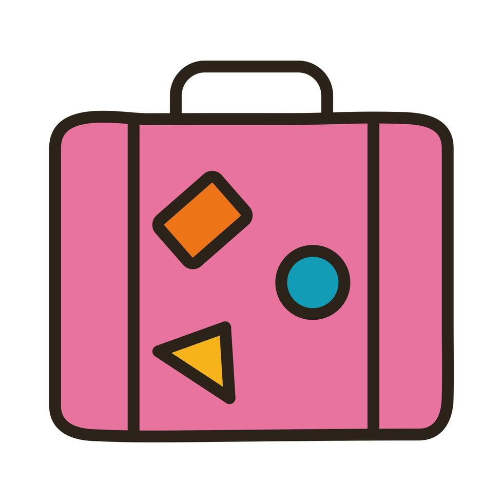 suitcase travel line and fill style icon vector