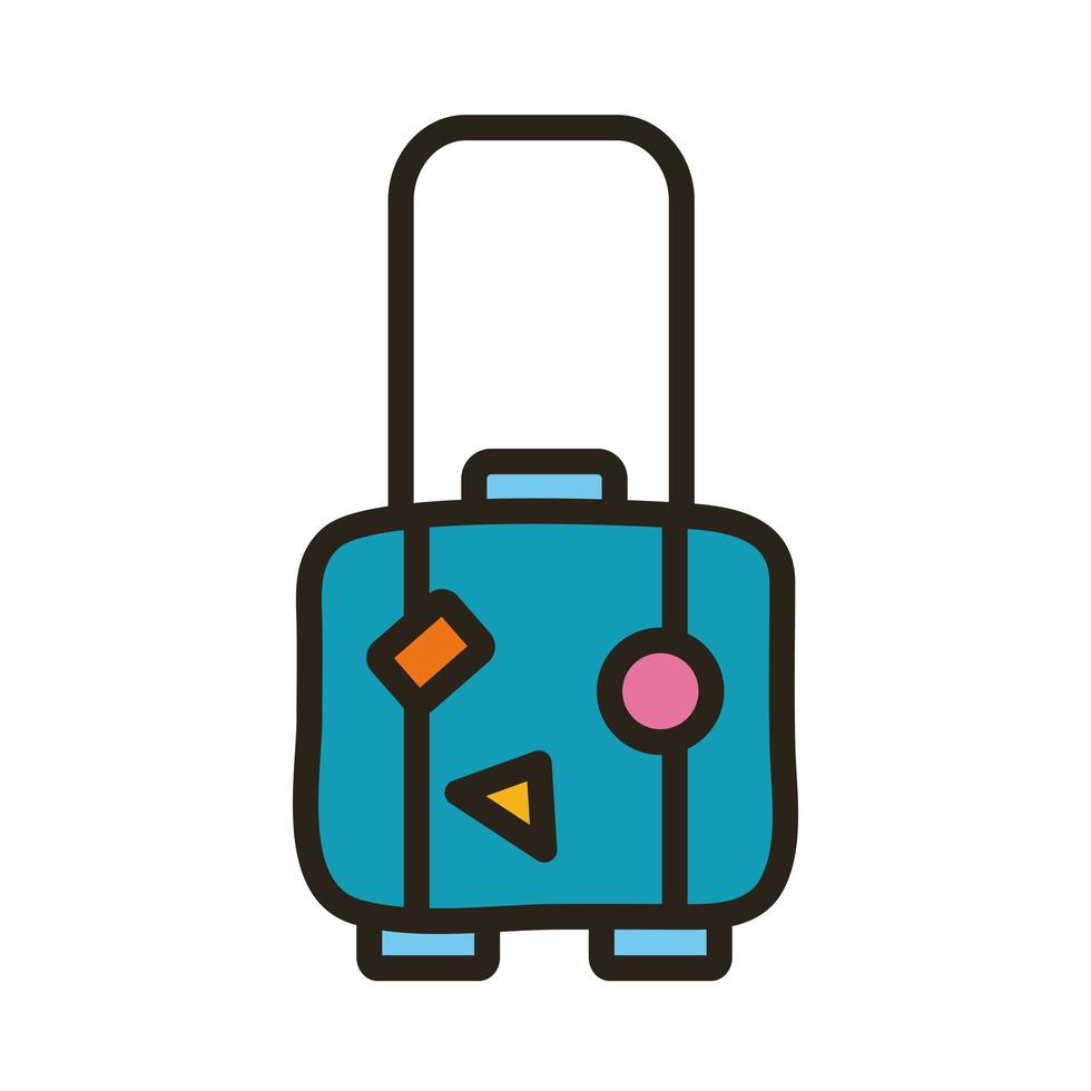 suitcase travel line and fill style icon vector