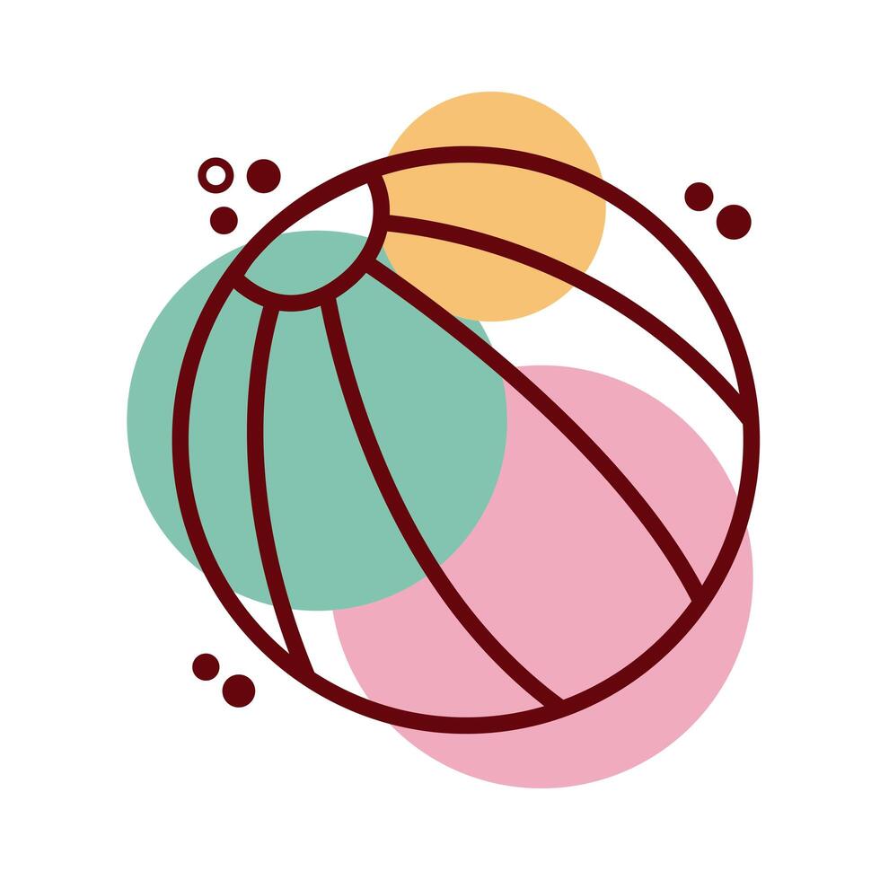 plastic balloon line and color style icon vector