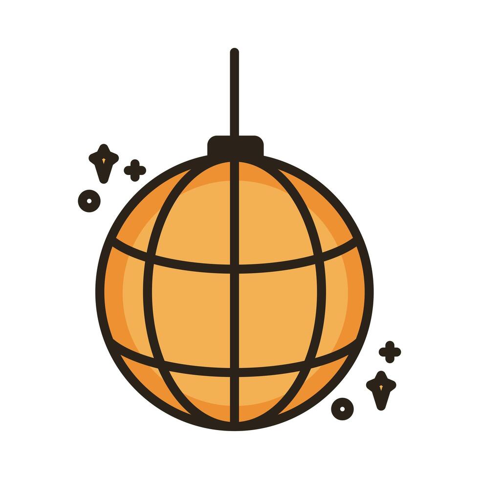 mirrors ball disco line and fill style icon vector