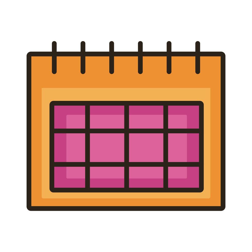 calendar reminder date line and fill style icon vector
