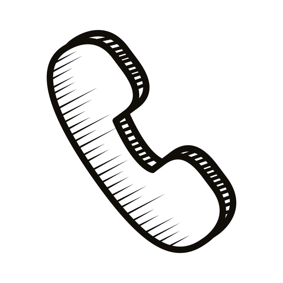 telephone device doodle line style icon vector