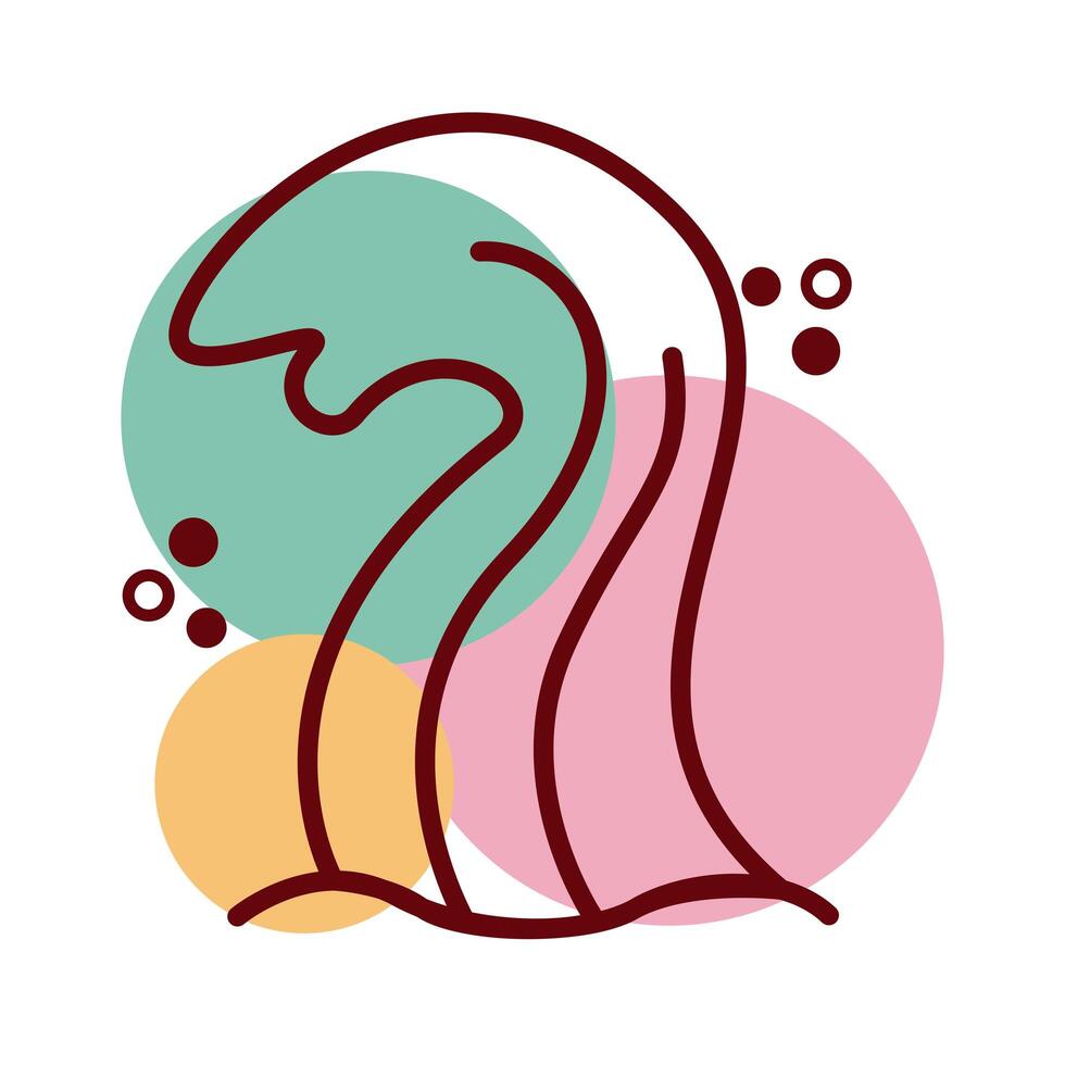sea wave water line and color style vector
