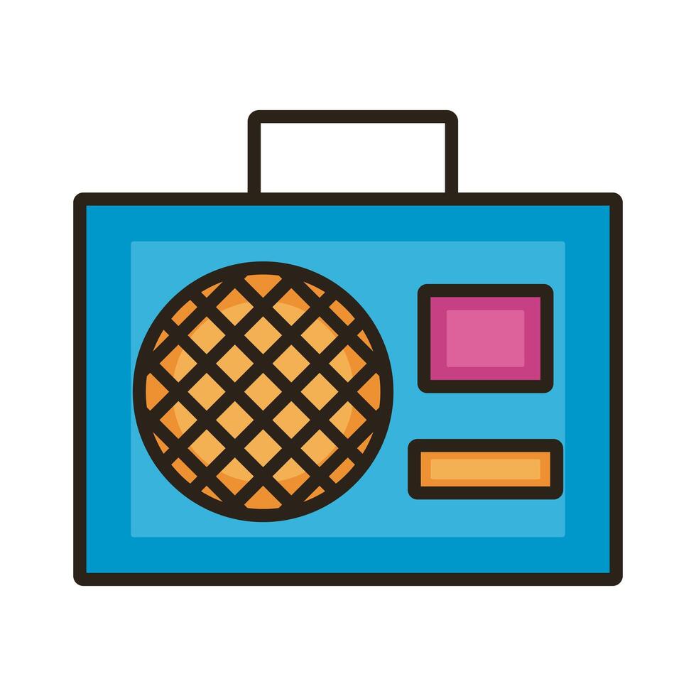 radio music player line and fill style icon vector