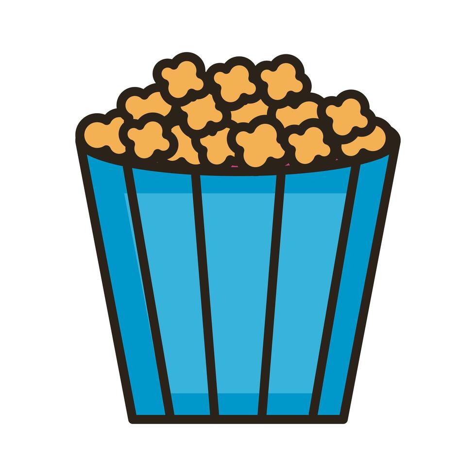 pop corn line and fill style icon vector
