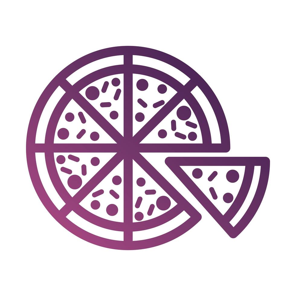 pizza food line degradient style icon vector