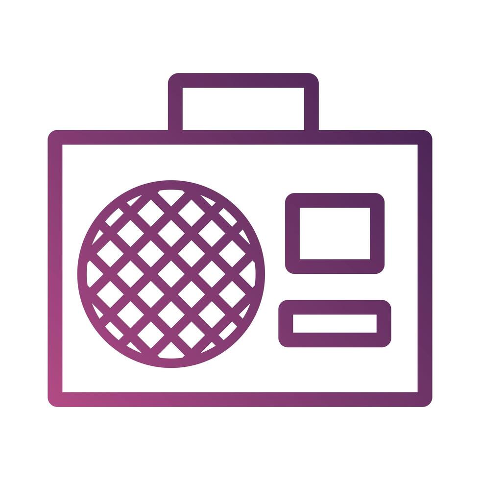 radio music player line degradient style icon vector