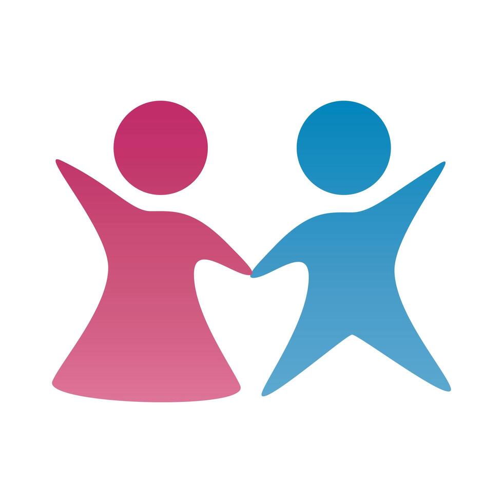 parents couple figures silhouettes degradient style vector