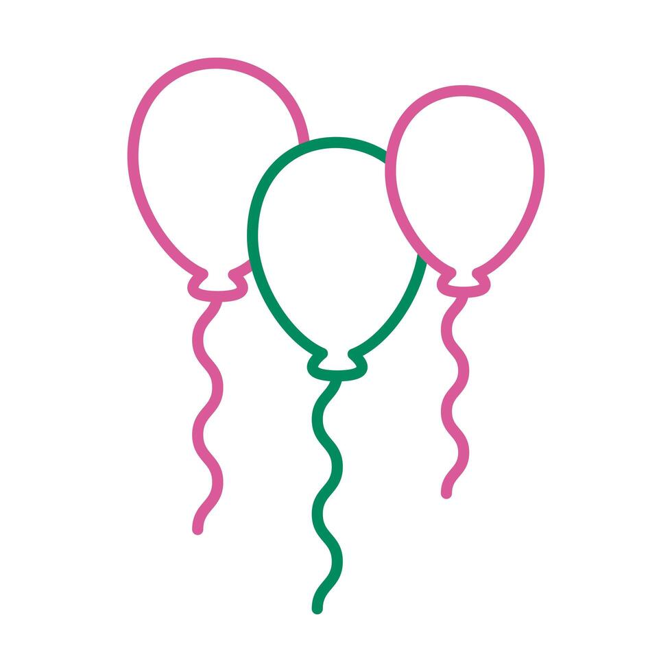 balloons helium floating line style icon vector