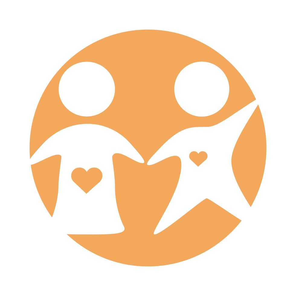 parents couple figures silhouettes block style vector