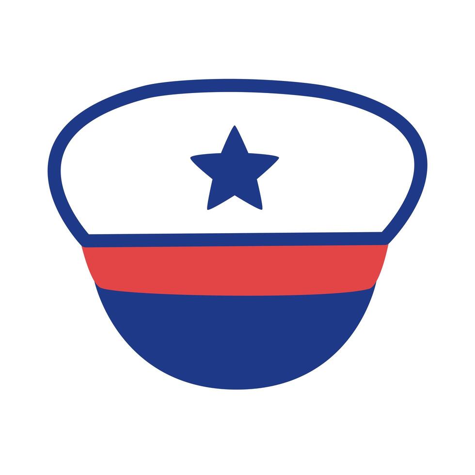 military hat silhouette style icon vector