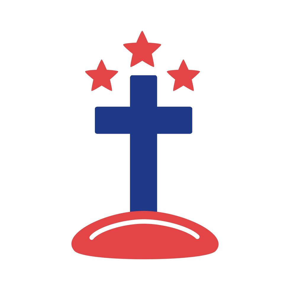 icono de estilo de silueta de religión cruzada vector