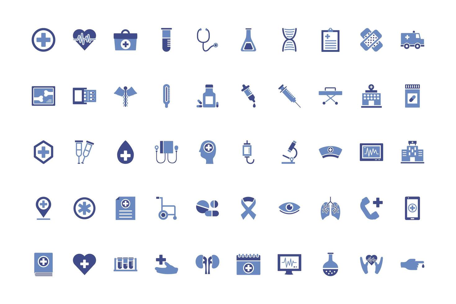 paquete de iconos de conjunto médico vector