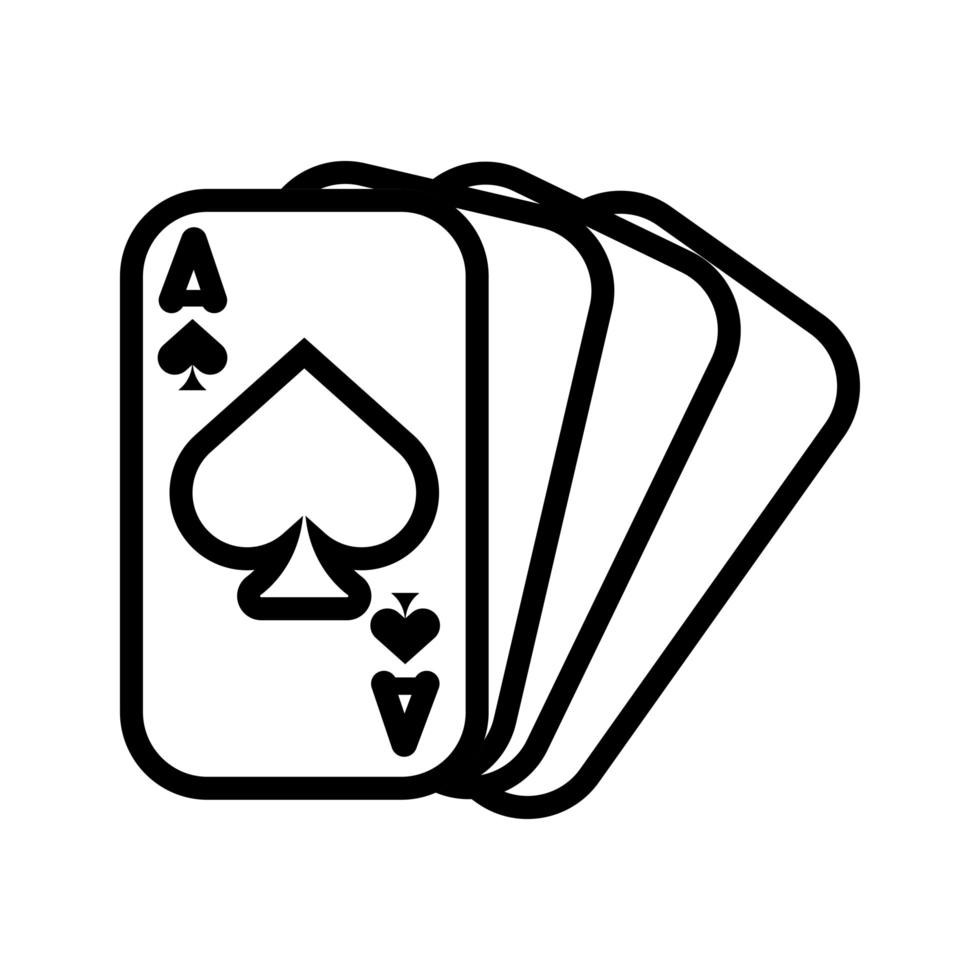 cartas de póquer de casino con espadas vector