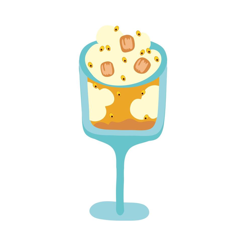 taza dulce con postre helado vector