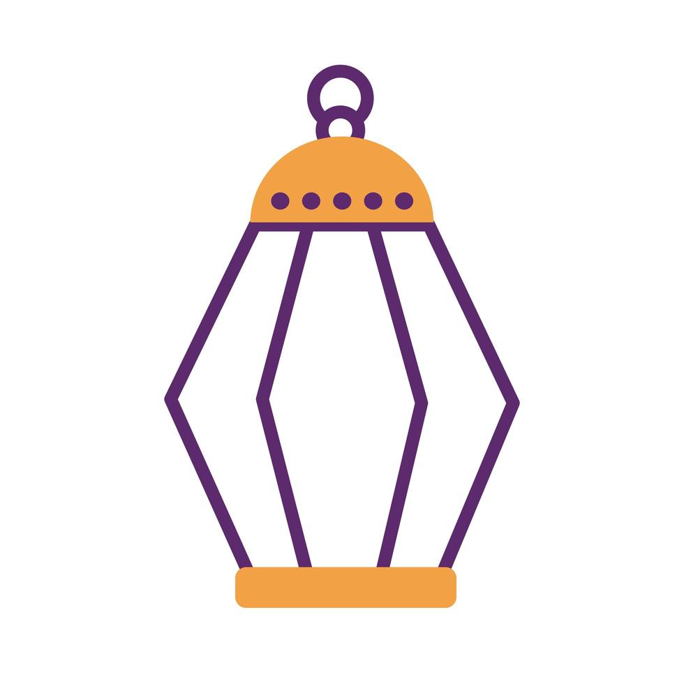 estilo de línea de decoración de lámpara de ramadan kareem vector