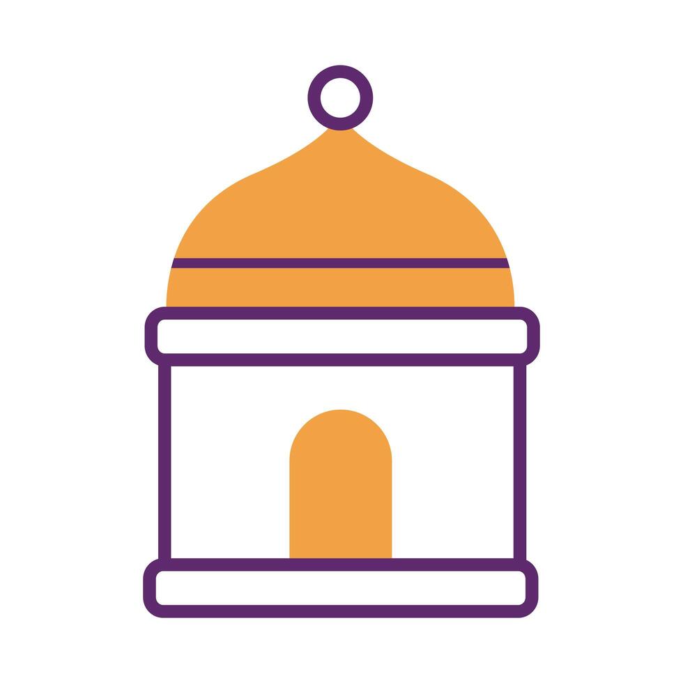 ramadam kareem temple line style icon vector