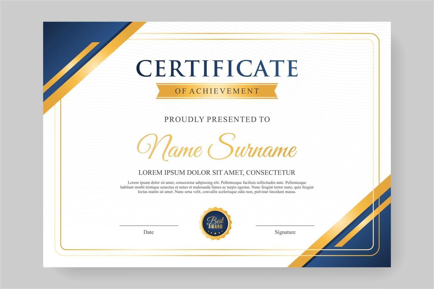 white certificate with border vector