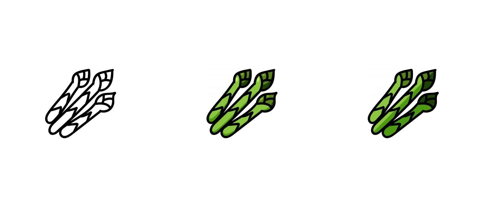 Contour and color symbols of asparagus vector