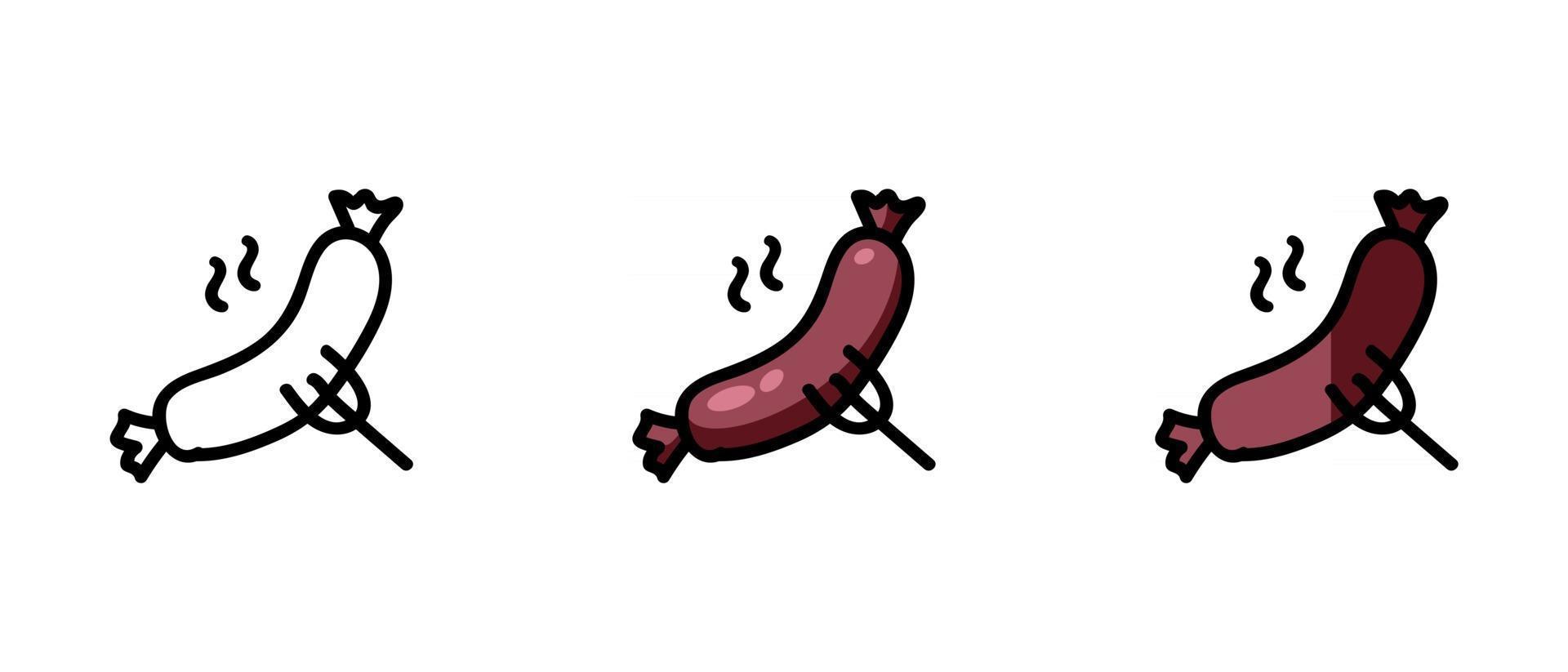 Sausage contour and colored symbols vector