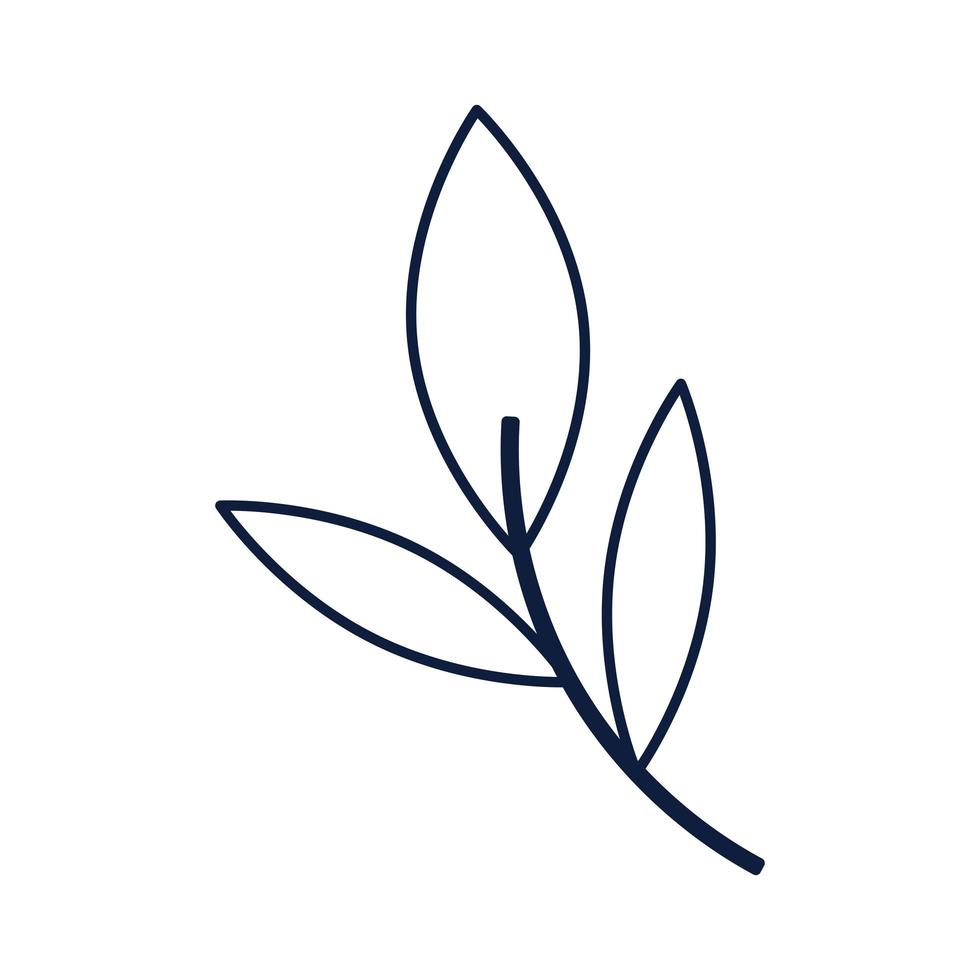 rama de ecología con hojas icono aislado vector