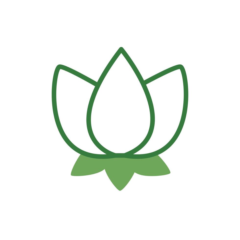 cute flower with leaves icon vector