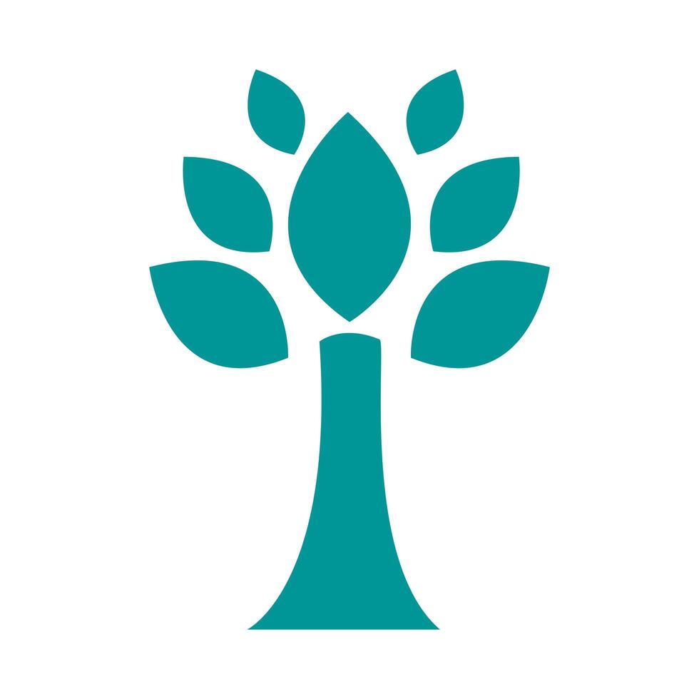 tree plant forest with leaves silhouette style icon vector