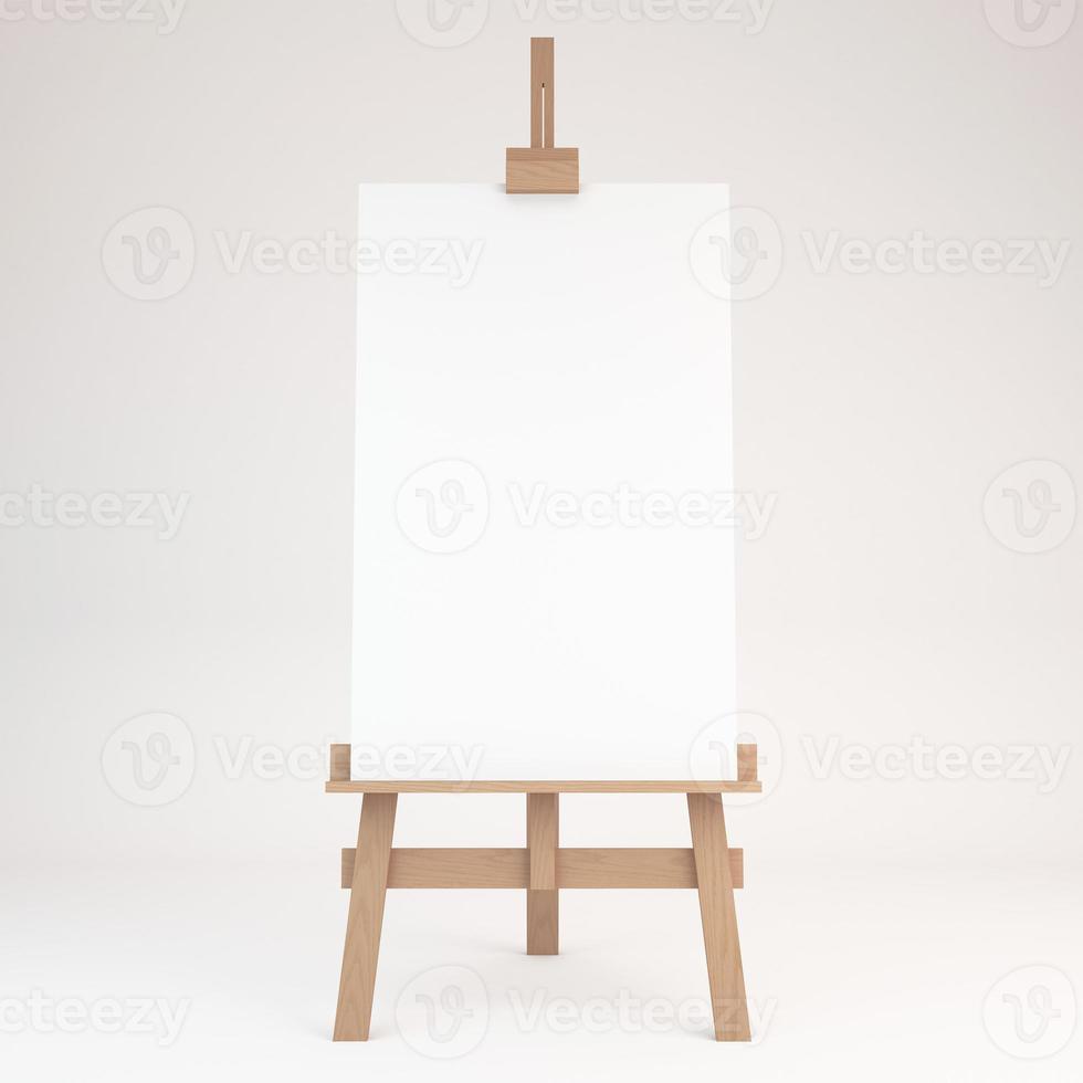 3d rendering of a wooden easel photo