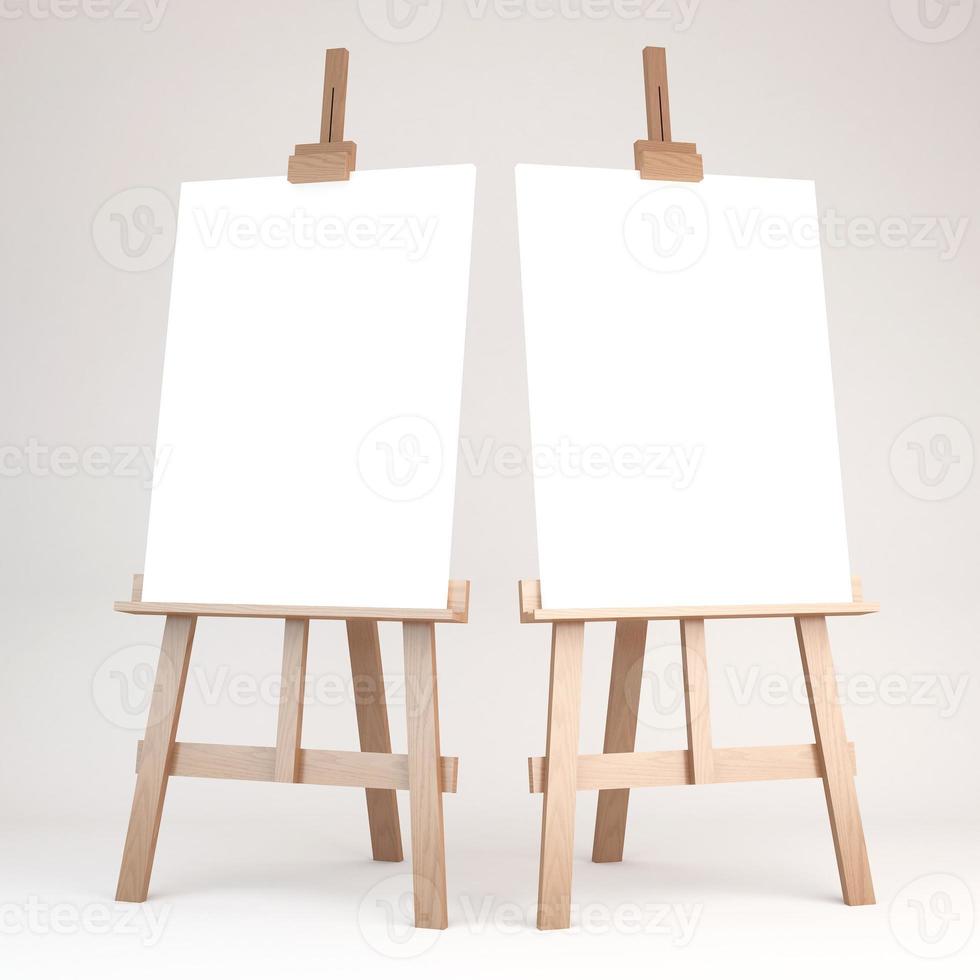 3d rendering of a wooden easel photo