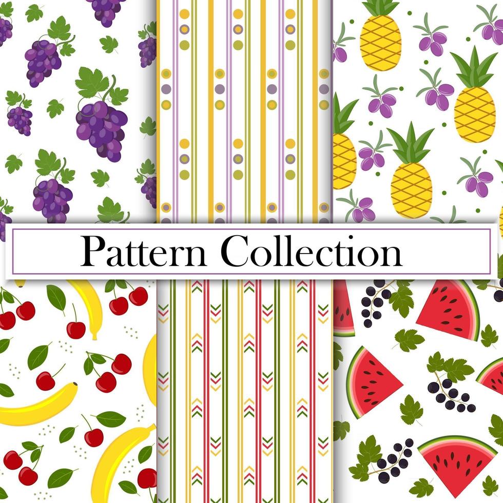 A fruity summer pattern on a white background vector