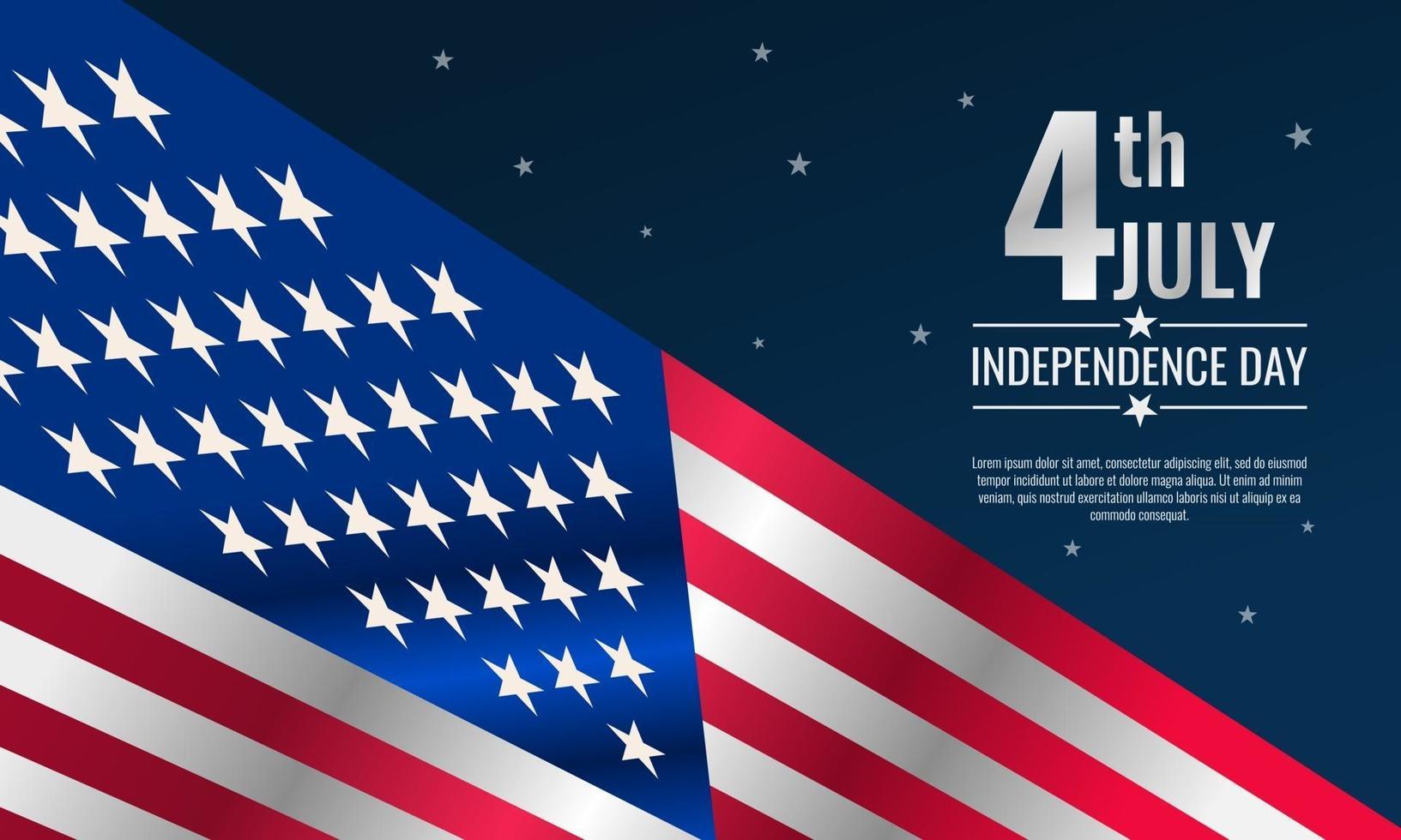 Plantilla de fondo del día de la independencia con diseño de bandera americana vector