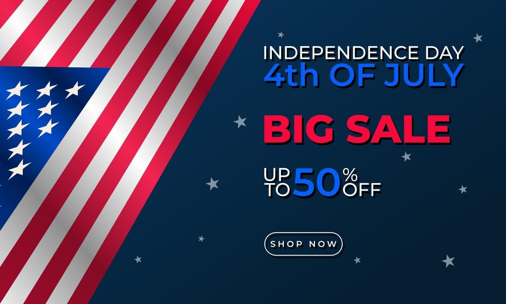 USA Independence Day background sales promotion banner template vector