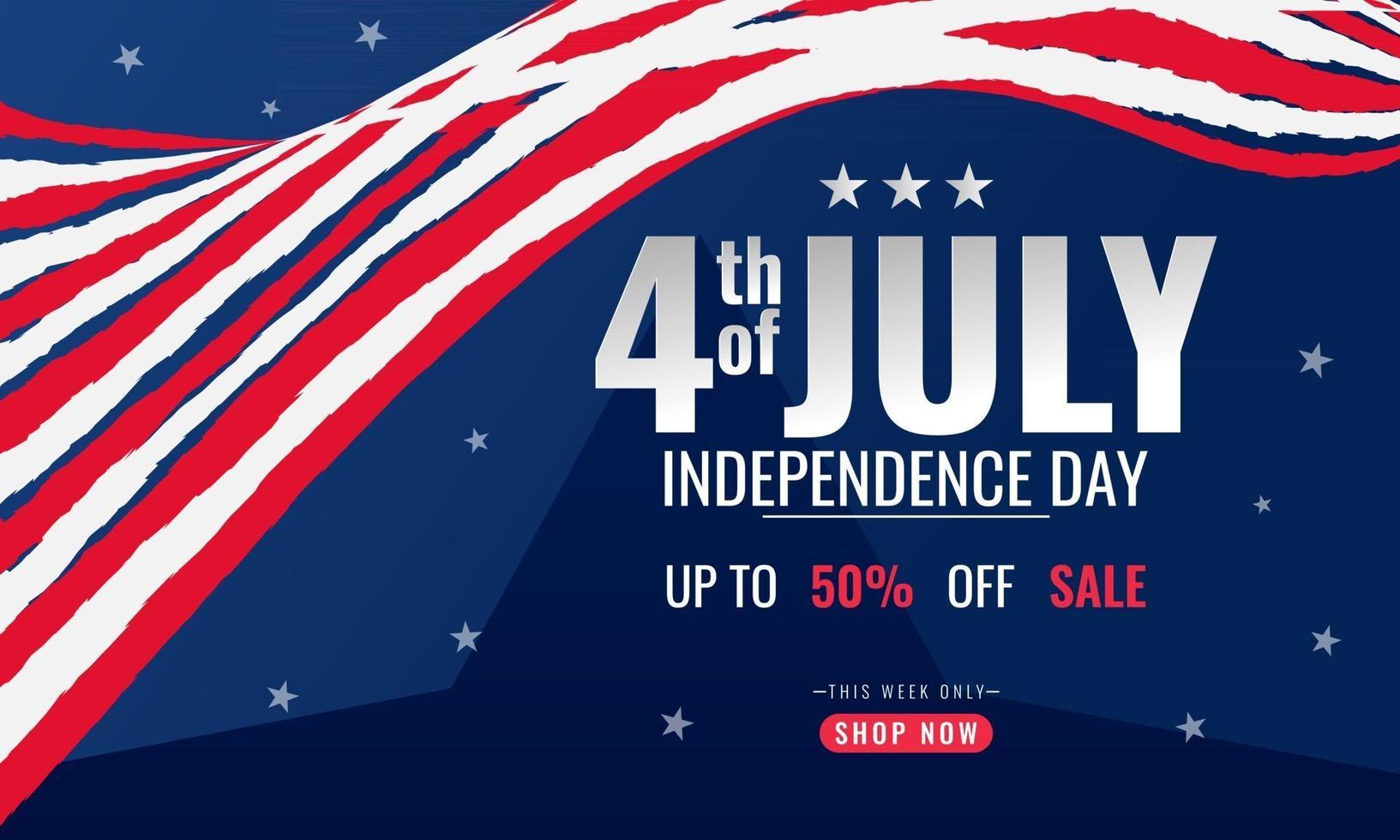 Fourth of July Independence Day modern sale banner template design vector