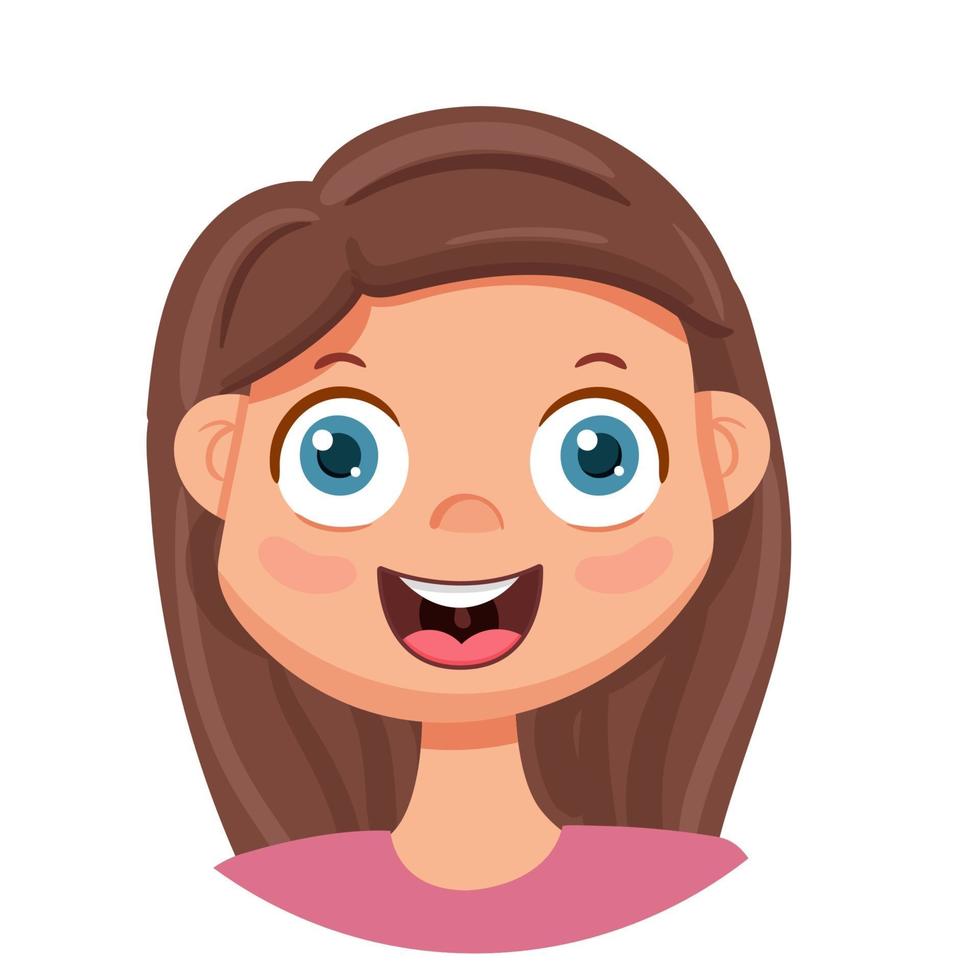 The happy girl laughs. Human emotions. Vector avatar with a happy woman.