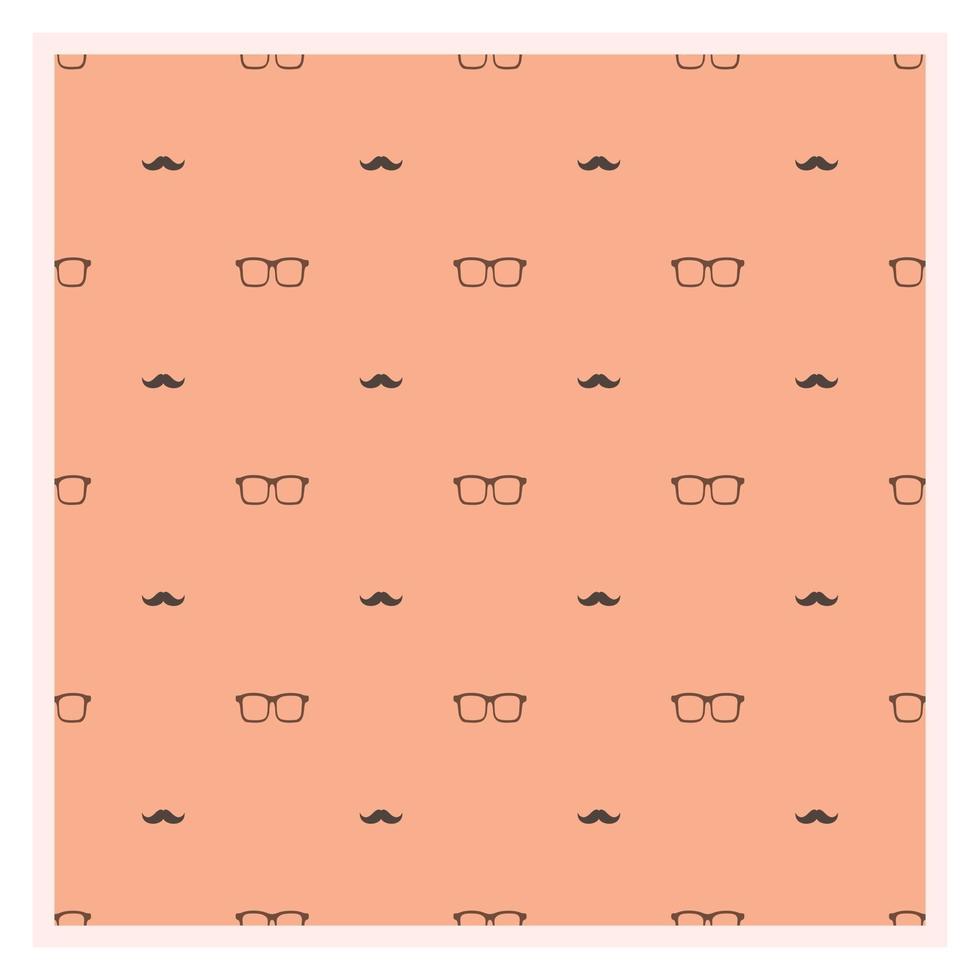 Mustache and Eyeglasses Seamless Pattern vector
