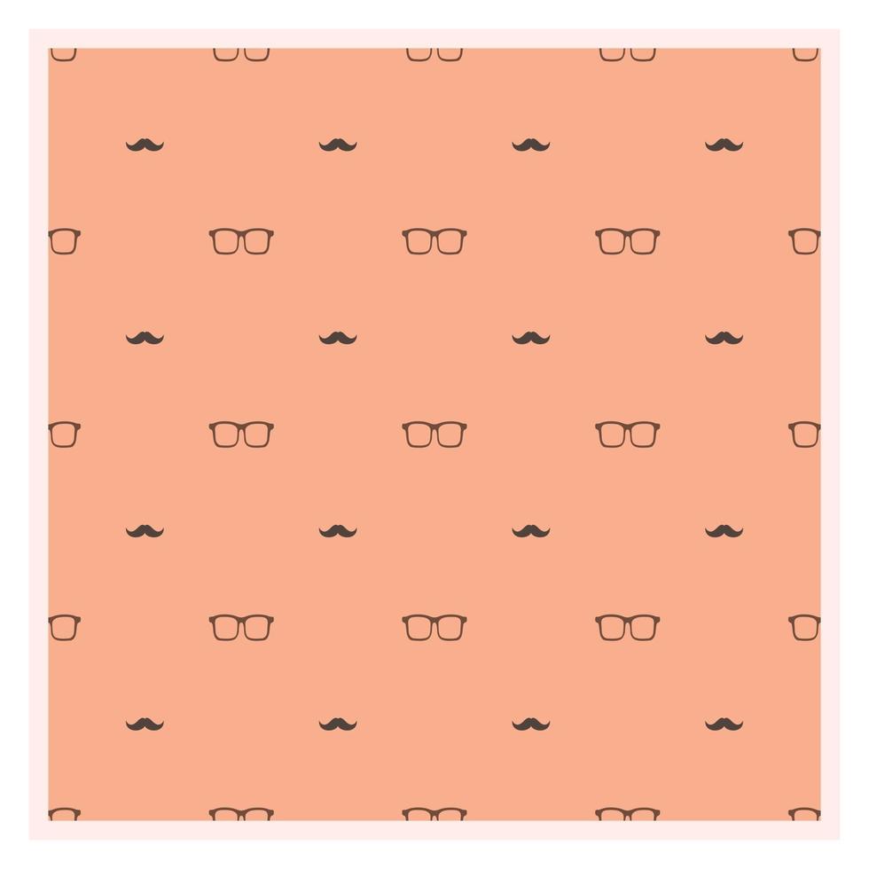 Mustache and Eyeglasses Seamless Pattern vector