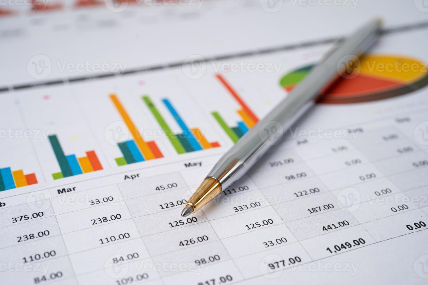 Pen on chart graph paper. Financial development, Banking Account, Statistics, Investment Analytic research data economy, trading, Business company concept. photo