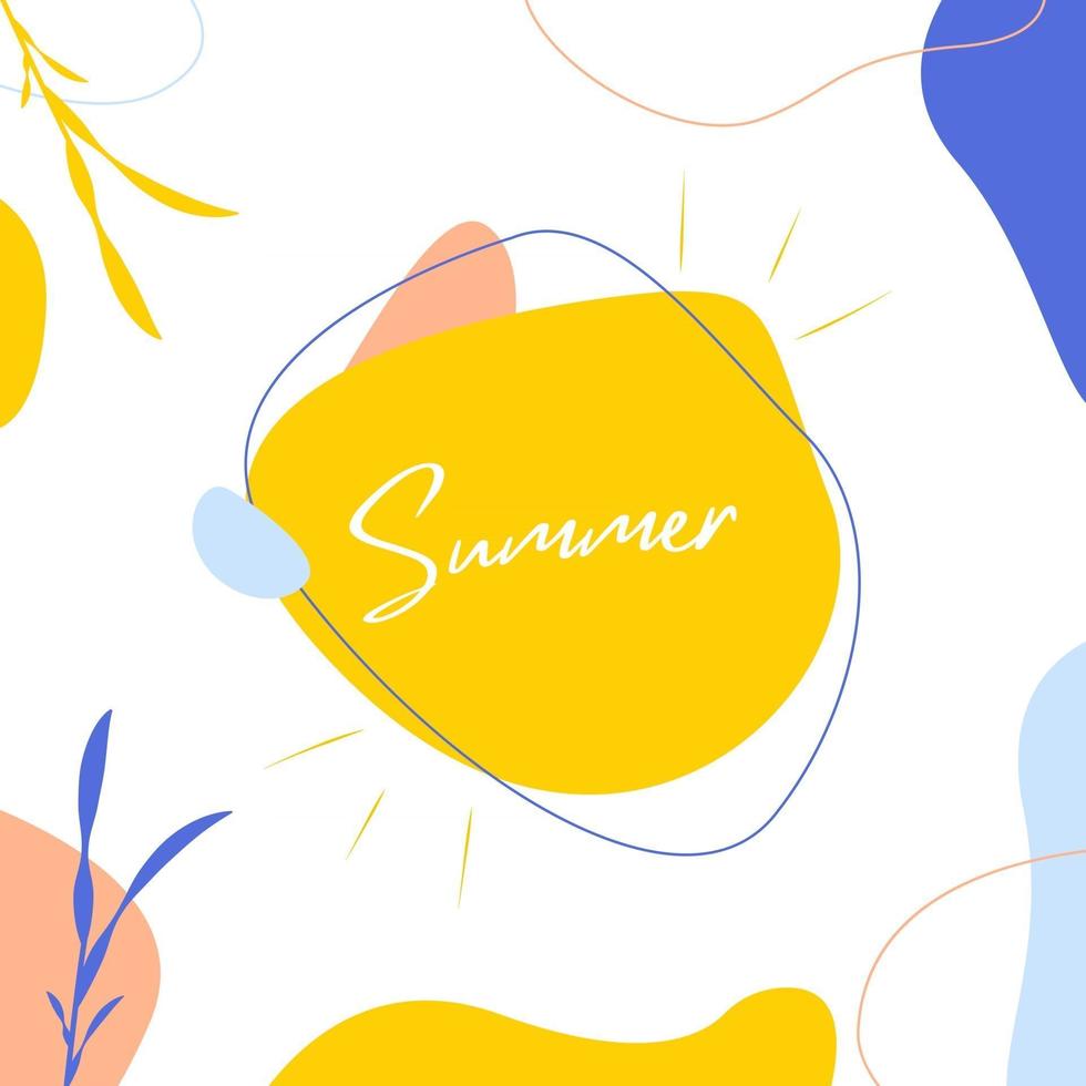 Trendy editable template for social media. Summer backgrounds for posters and stories. vector