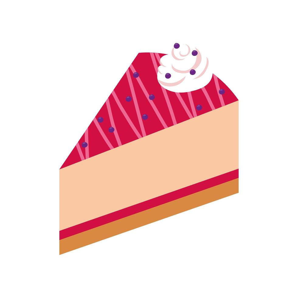 sweet cake portion dessert isolated icon vector