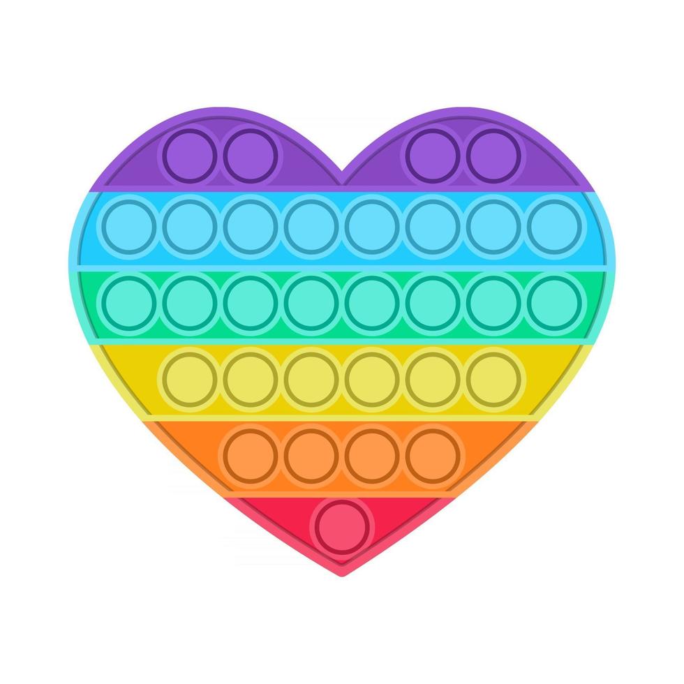 A Bright Trend Of Pop It Fidget Antistress Heart Shaped Toy For Children Convex Iridescent Bubbles Vector Illustration On A White Background Vector Art At Vecteezy