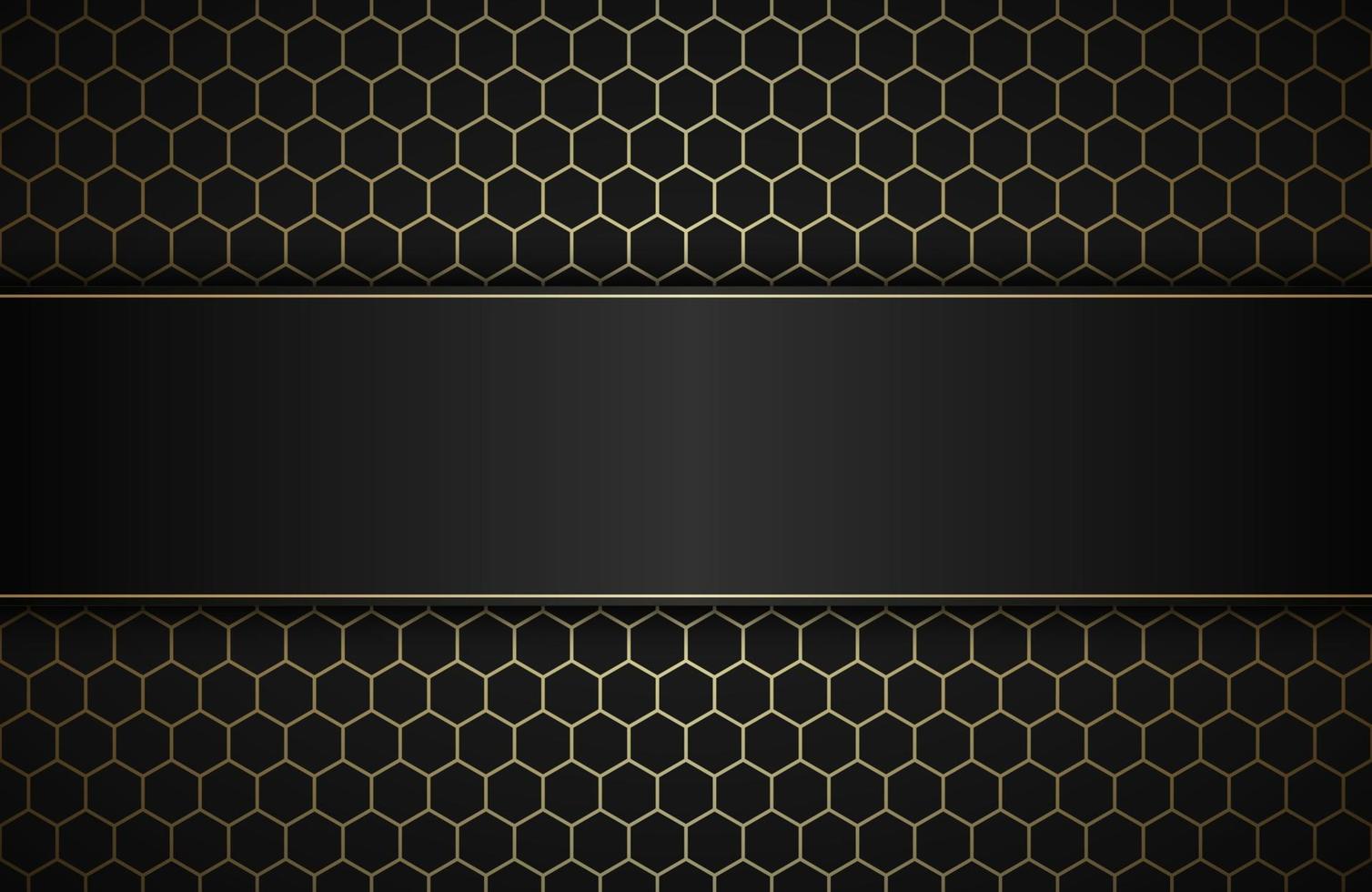 Geometric polygons background with free space for your text. Abstract black and gold metallic wallpaper. Simple vector illustration
