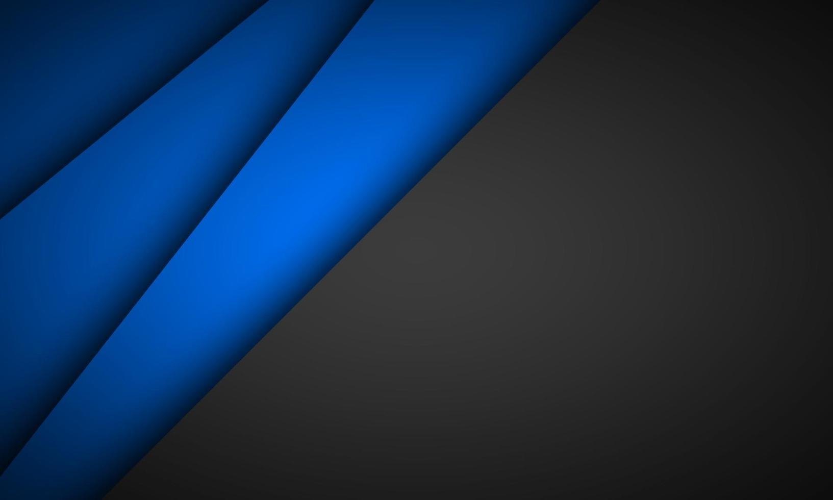 Blue overlap paper layers background with black blank space for your text. Modern material design background. Vector illustration corporate template