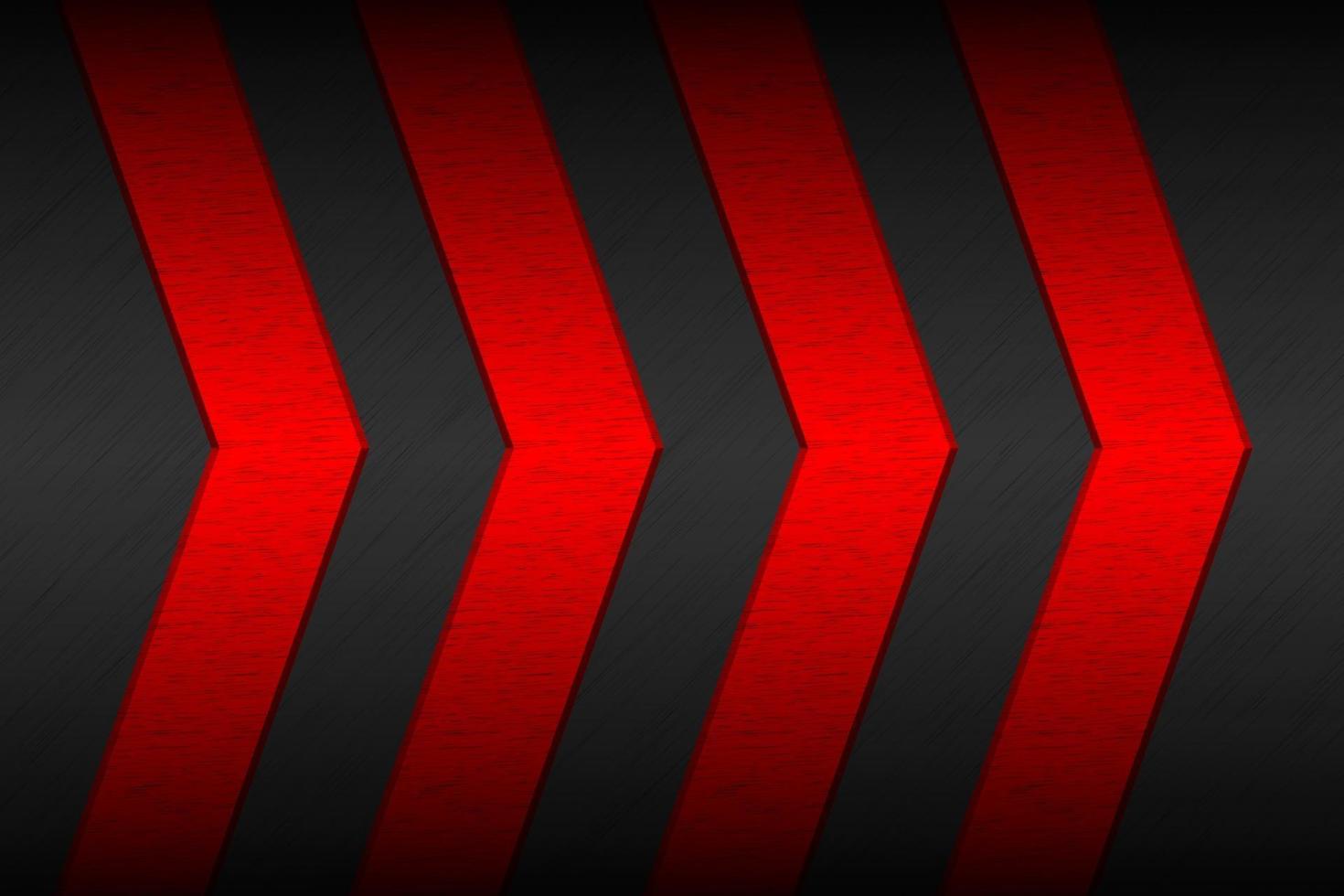 Black material background with red arrows and metallic pattern. Modern template for your business and projects. Vector abstract widescreen background