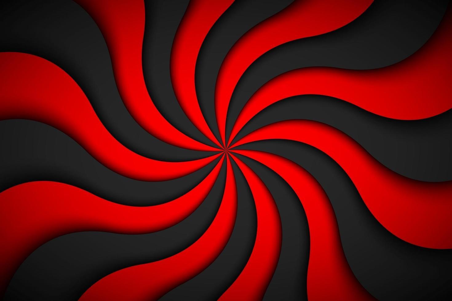 Decorative modern red spiral background. Swirling radial pattern. Simple abstract vector illustration